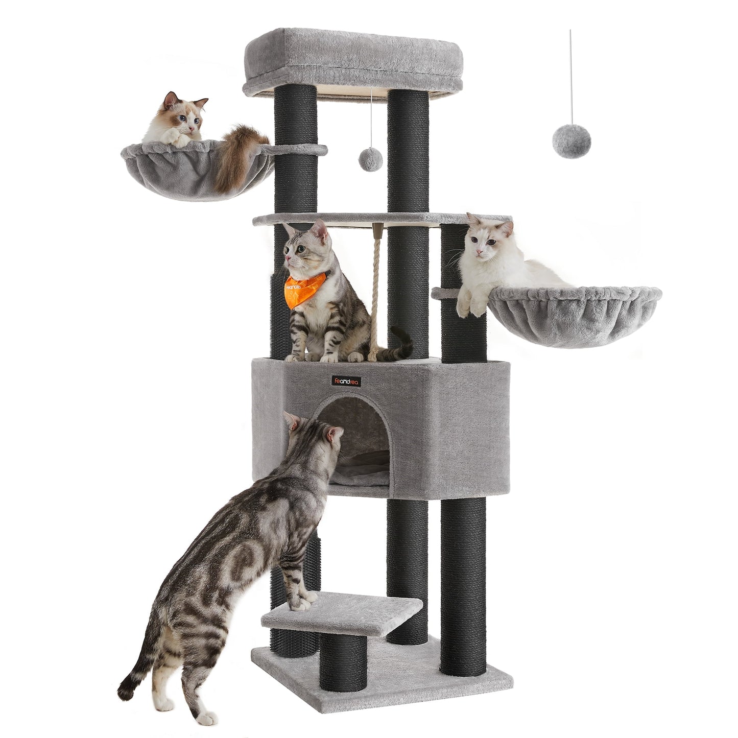 Feandrea 63-Inch Cat Tree Cat Tower for Large Cats