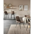 VASAGLE Bar Stools Set of 2, Counter Height Bar Stools with Back, Ergonomic Backrest, Synthetic Leather, Metal Legs, 24.4-Inch Tall Stools for Kitchen Island Home Bar, Coffee Brown