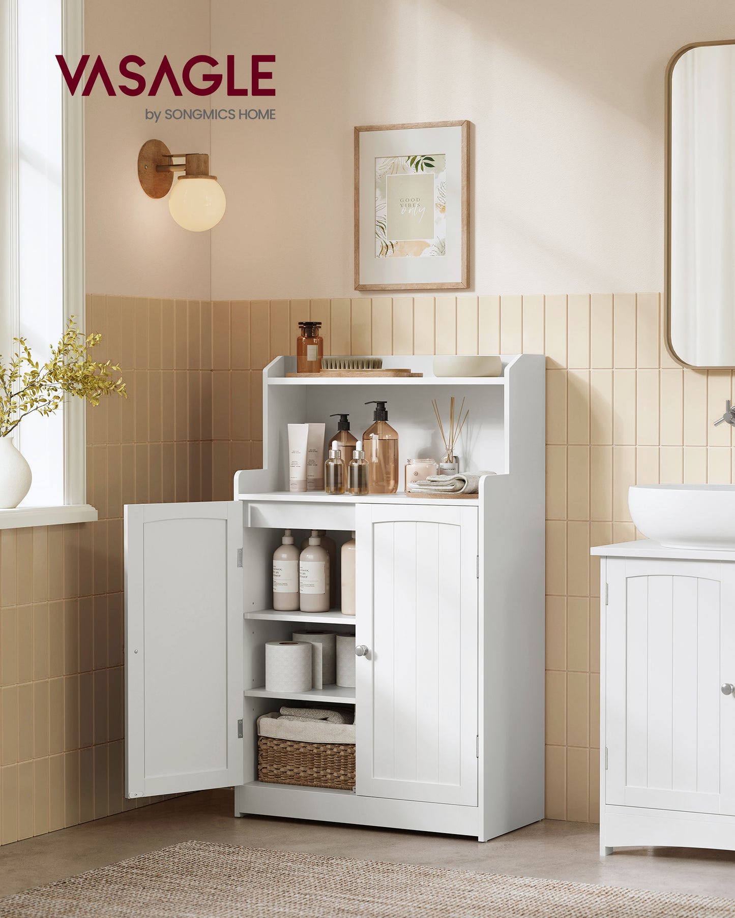 Versatile Freestanding Bathroom Storage Cabinet with Adjustable Shelves - Organize Your Essentials with Style