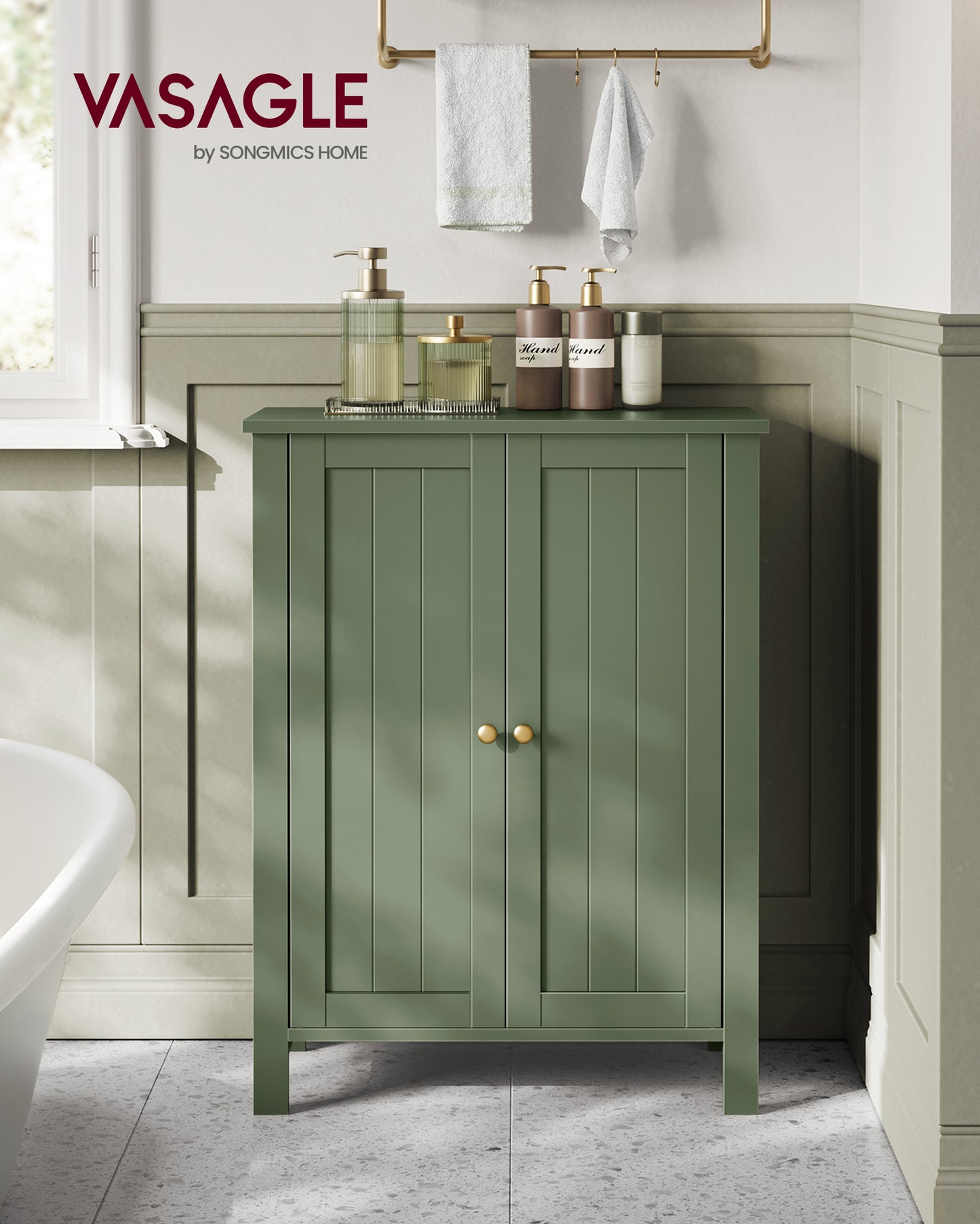 Small Storage Cabinet Fits Perfectly ,Pedestal Sink Storage Cabinet, Floor Storage Cabinet with 2 Adjustable Shelves