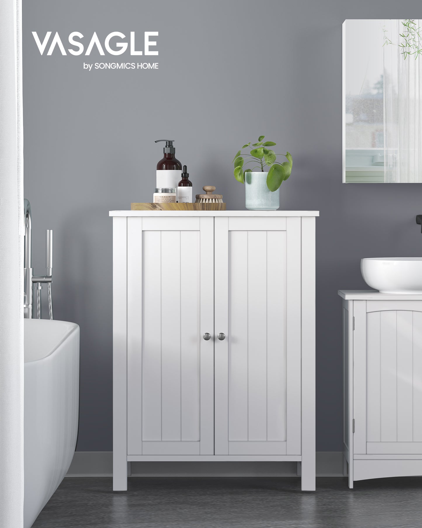 Stylish Freestanding Storage Cabinet with Adjustable Shelves - Compact and Functional Organizer