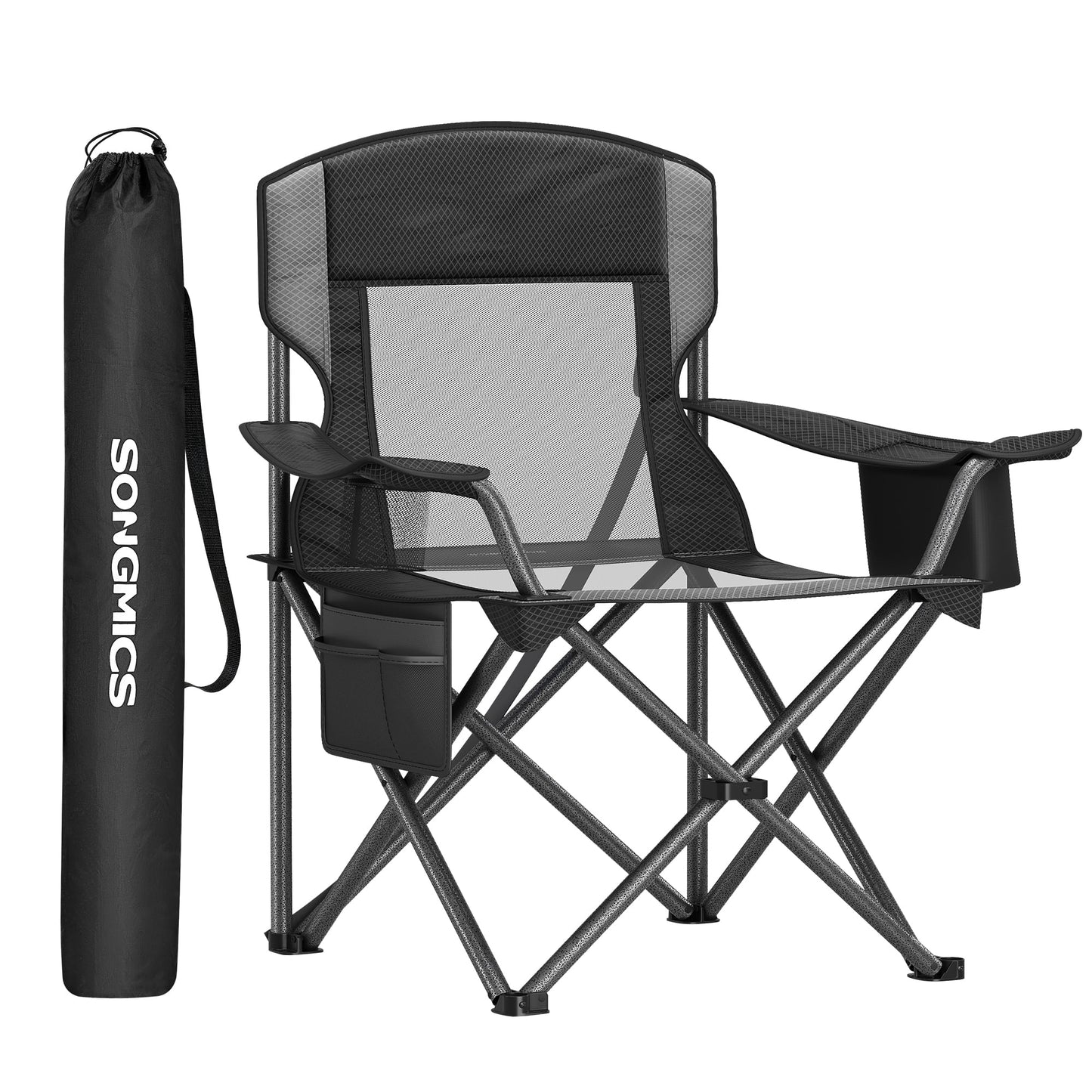 Heavy-Duty Outdoor Camping Folding Chair with Adjustable Armrests