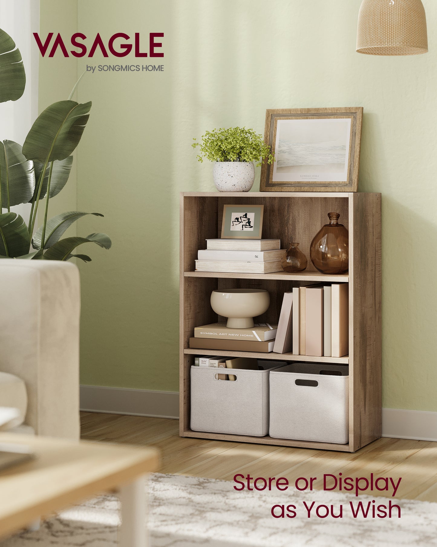 Rustic - Style 3 - Shelf Bookcase - Sturdy Wood Construction, Dimensions & Load Capacity Details