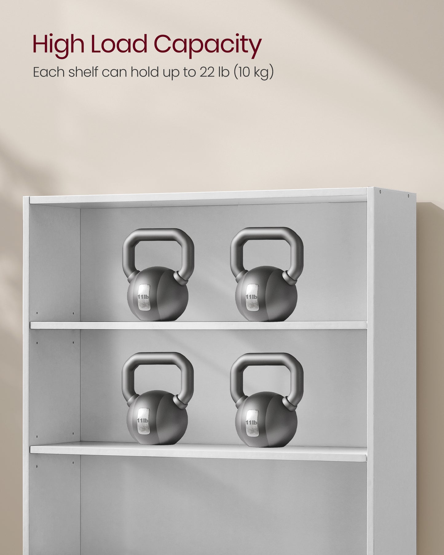 3-Tier Bookshelf, 31.5 Inches Wide,Open Bookcase with Adjustable Storage Shelves, Floor Standing Unit, Cloud White