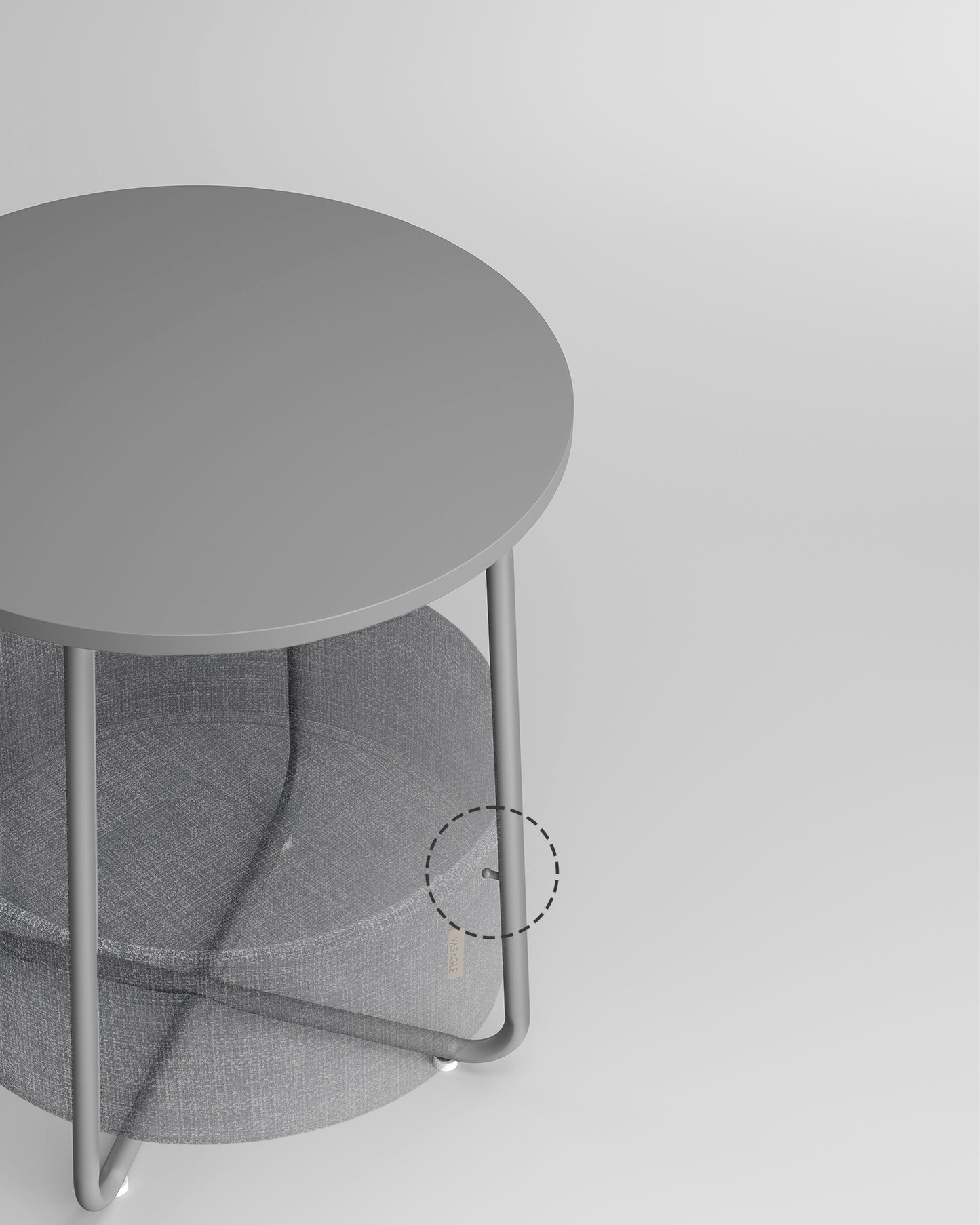 VASAGLE Round End Side Table with Fabric Storage Basket Bedside Table Nightstand for Living Room Bedroom Dove Gray and Slate Gray
