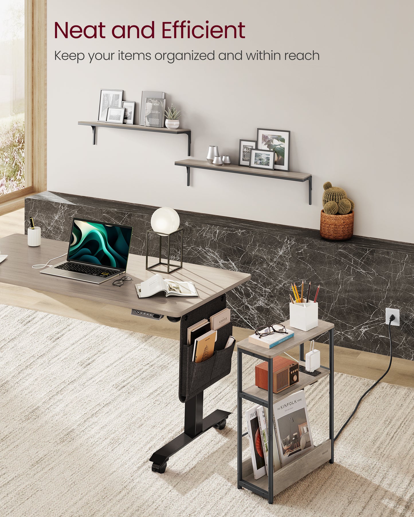 Side Table with Charging Station