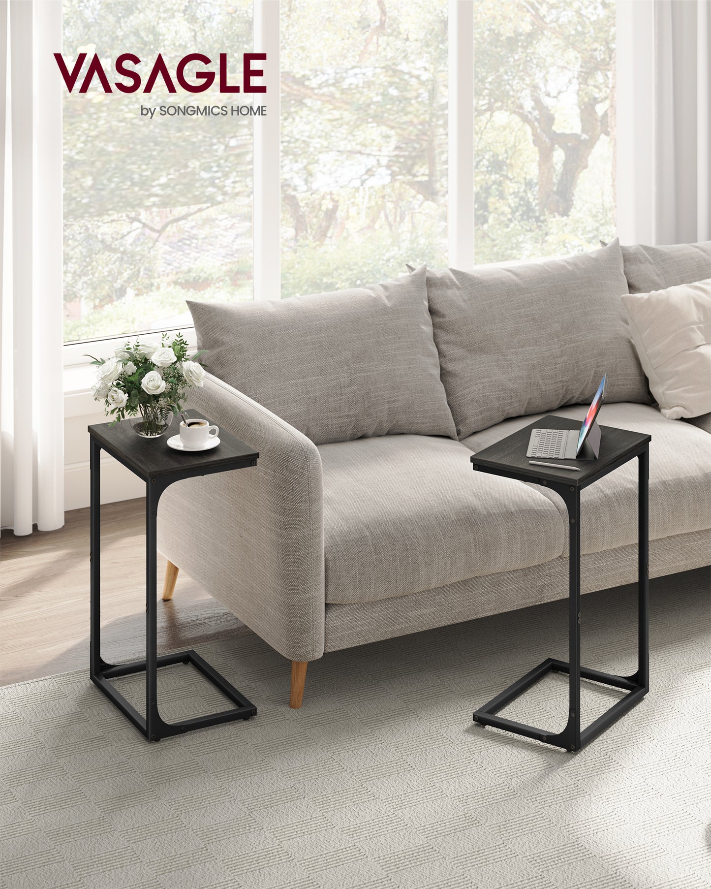 TV Trays Set Of 2 C Table Couch Side Table Set Of 2 C Shaped End Table Couch Tables That Slide Under