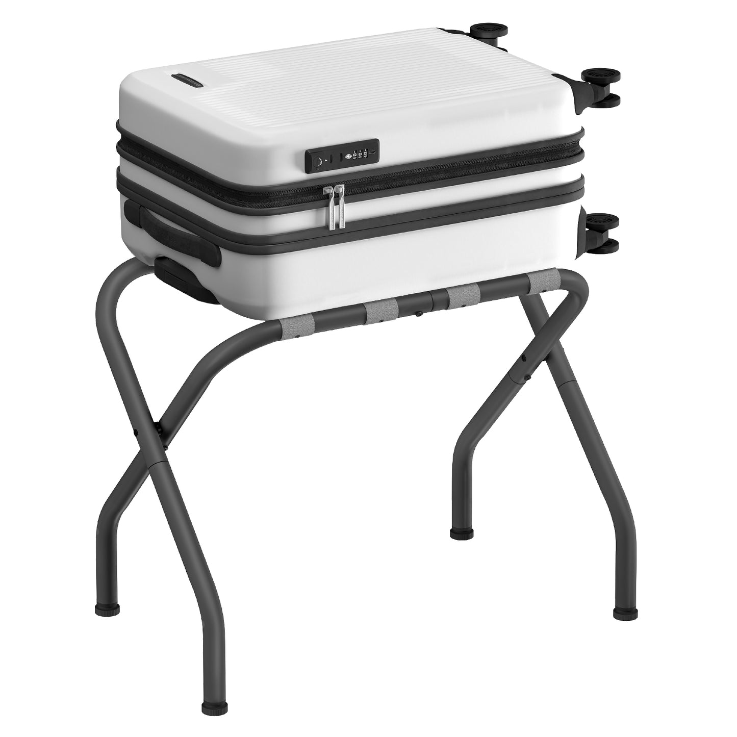 Luggage Rack Folding Suitcase Stand Suitcase Rack Holds up to 110 lb for Bedroom Hotel Slate Gray