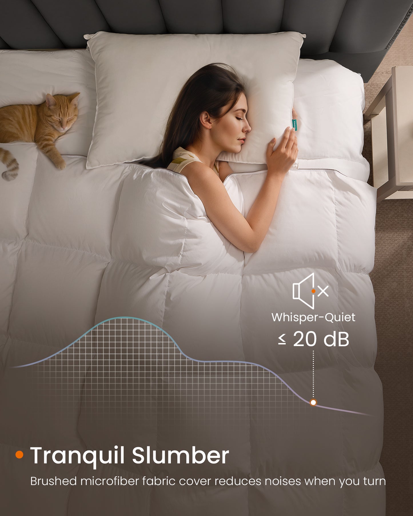 Down Comforter, Soft Down Duvet, Queen Size Duvet Insert, Feather Comforter with Corner Loops, 55 oz Filling, for All Seasons, Winter, Hotel, 90 x 90 Inches, Cloud White
