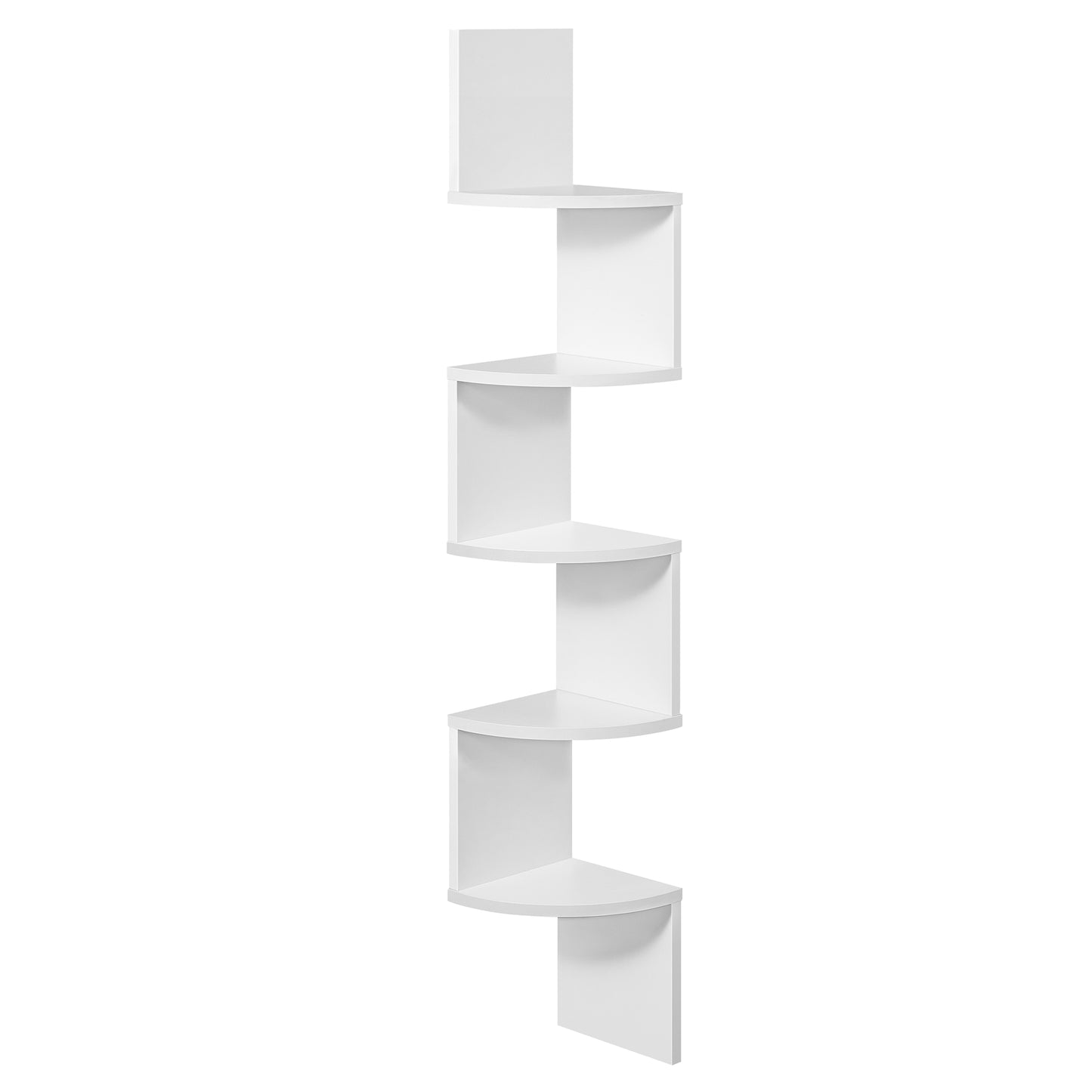 VASAGLE Corner Shelf Wall Mount, 5-Tier Floating Wall Shelf, Corner Bookshelf, Plant Wall Shelf for Bedroom, Living Room, Bathroom, Office, White