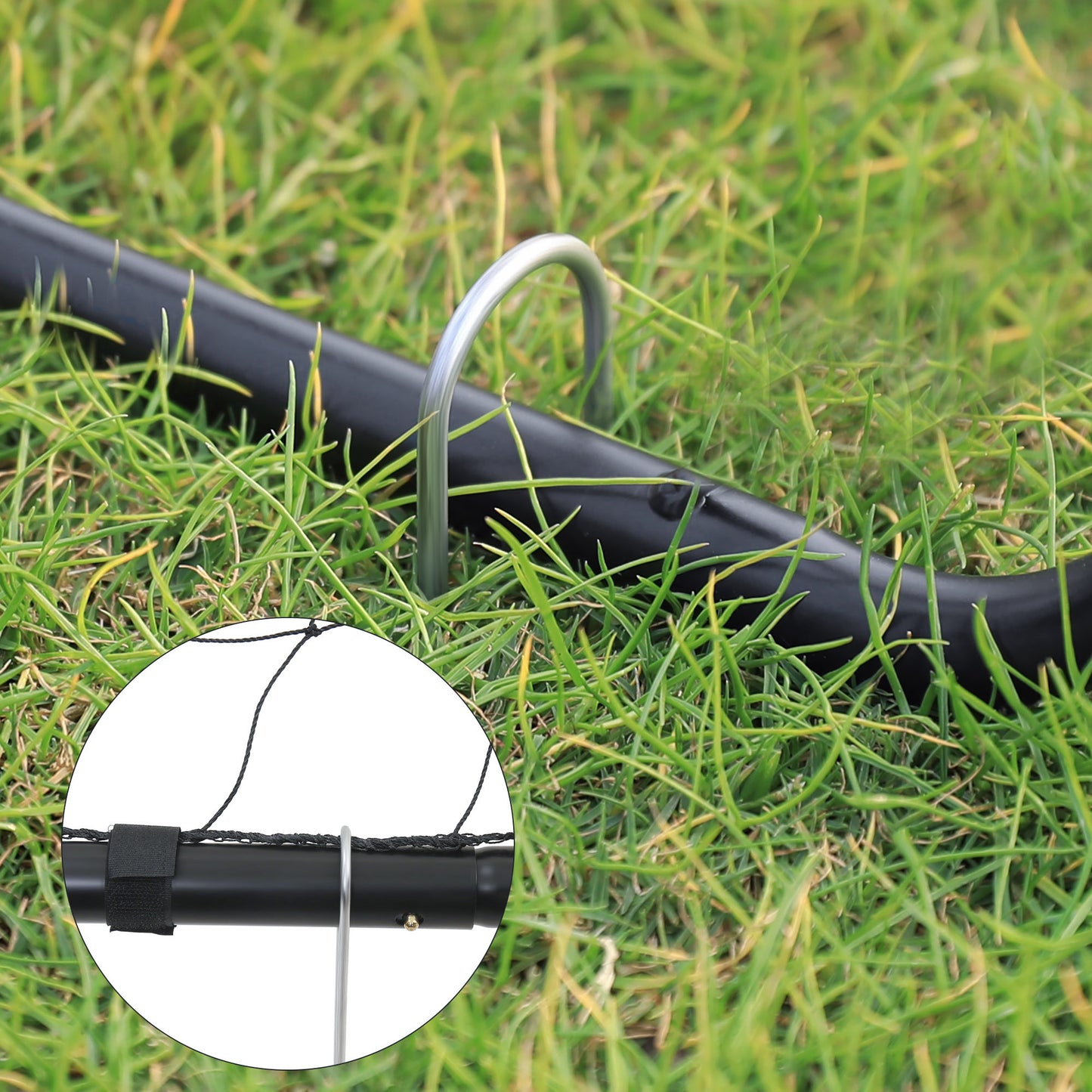 Children's Soccer Goal 12 x 6 Foot, in Garden, Courtyard, Park, Beach, Metal Pipes and PE Net, Quick Assembly, Black