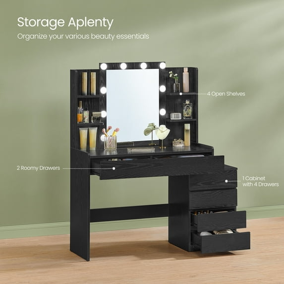 VASAGLE Vanity Desk with Dimmable