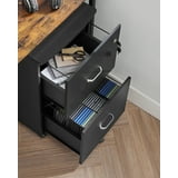 28.3''H File Cabinet, 2-Drawer Locking Filing Cabinet for Home Office, Small Rolling File Cabinet, Black