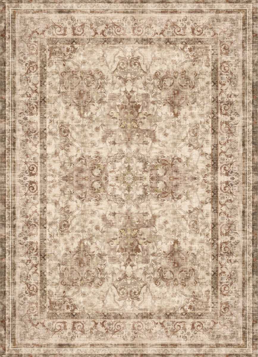 SONGMICS HOME American Style Rug 5x7 Camel Brown
