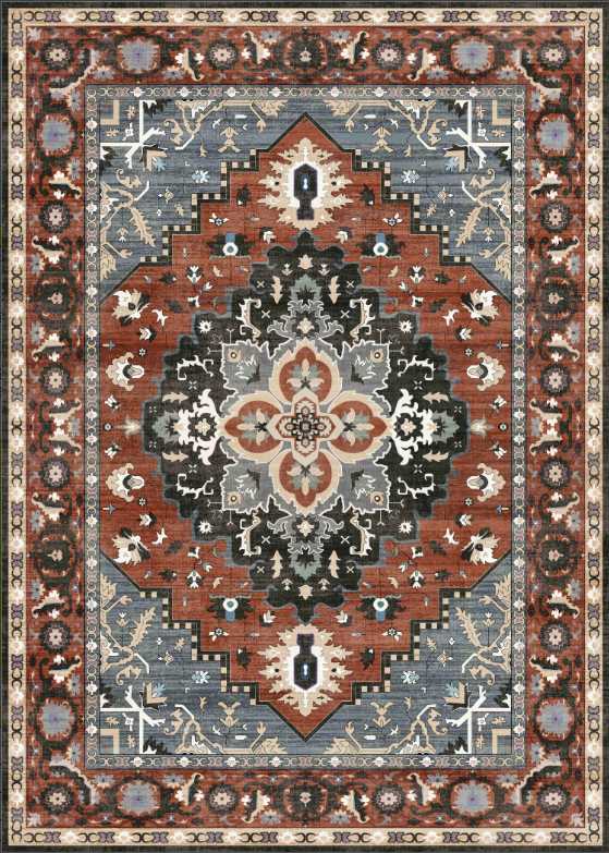 SONGMICS HOME Tripartite vintage rug 3x5 Coffee Brown