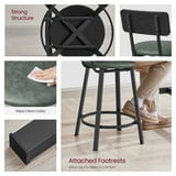 LEDREM PU Upholstered Bar Stools Set of 2 - 29.7" Kitchen Counter Stools with Backrest & Footrest, Easy Assembly, Classic Black and Forest Green