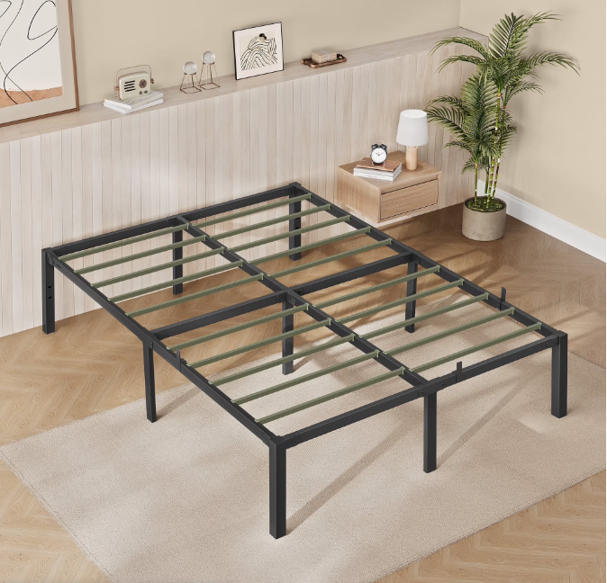 Sturdy Metal Full Bed Frame - Easy Assembly, Noise-Free, 1500 lb Capacity, No Box Spring Needed