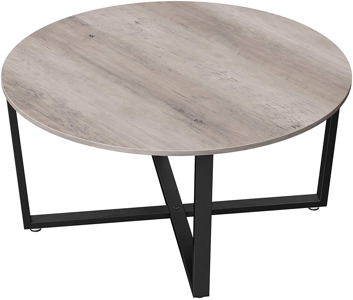 VASAGLE ALINRU Round Coffee Table, for Living Room, Greige and Black ...