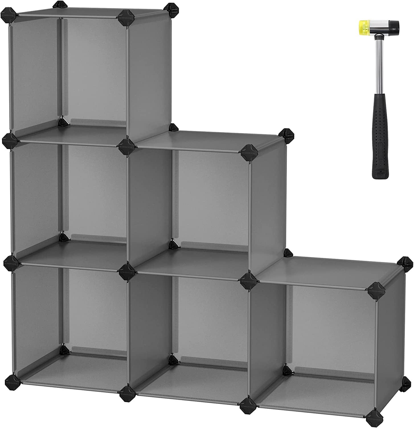 Songmics DIY 6 Cube Storage Organizer Cube Bookshelf Gray Songmics Home