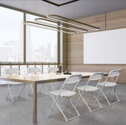 SONGMICS HOME Folding Chairs, 6 Pack Plastic Dining Chair for Outdoor Event, White