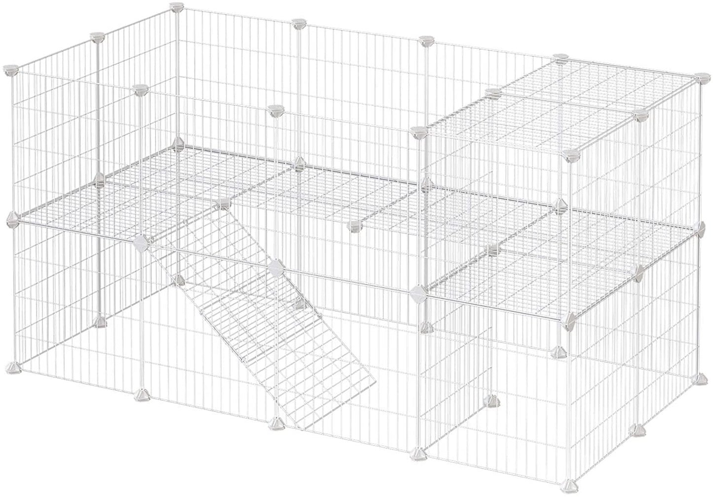 SONGMICS Pet Playpen Includes Cable Ties White