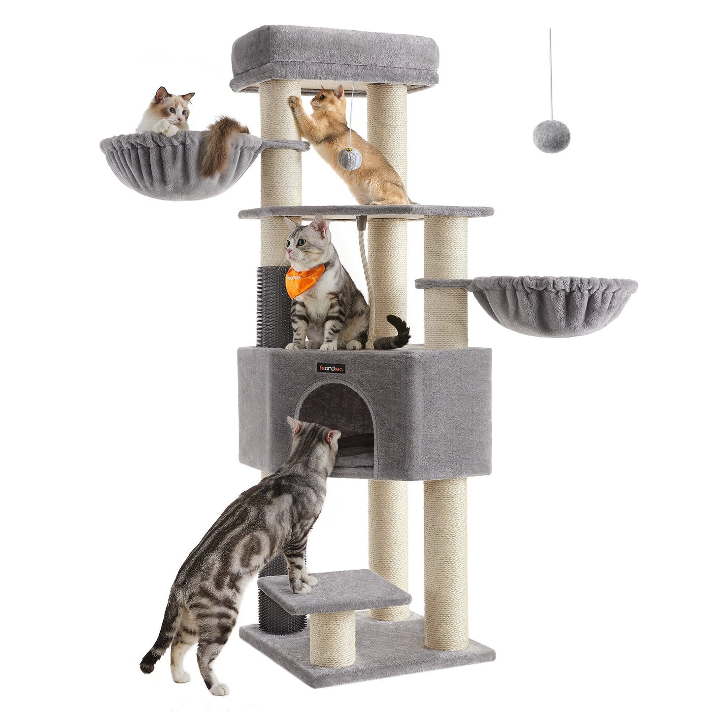 Feandrea 63-Inch Cat Tree Cat Tower for Large Cats