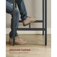 Compact 41.7" High Top Pub Table, 23.6x23.6 Inch Square Bar Table with Sturdy Metal Frame, Rustic Brown & Black