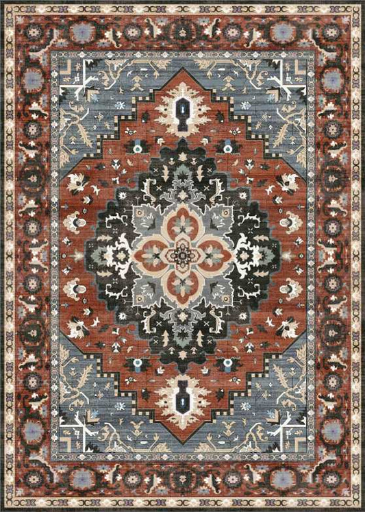 SONGMICS HOME Tripartite vintage rug 8x10 Coffee Brown