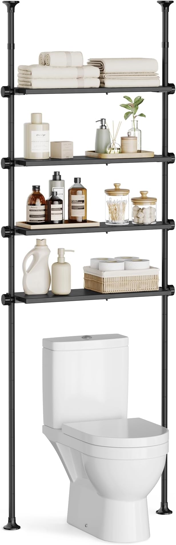 SONGMICS Bathroom Organizer 4-Tier, Over The Toilet Storage Shelf