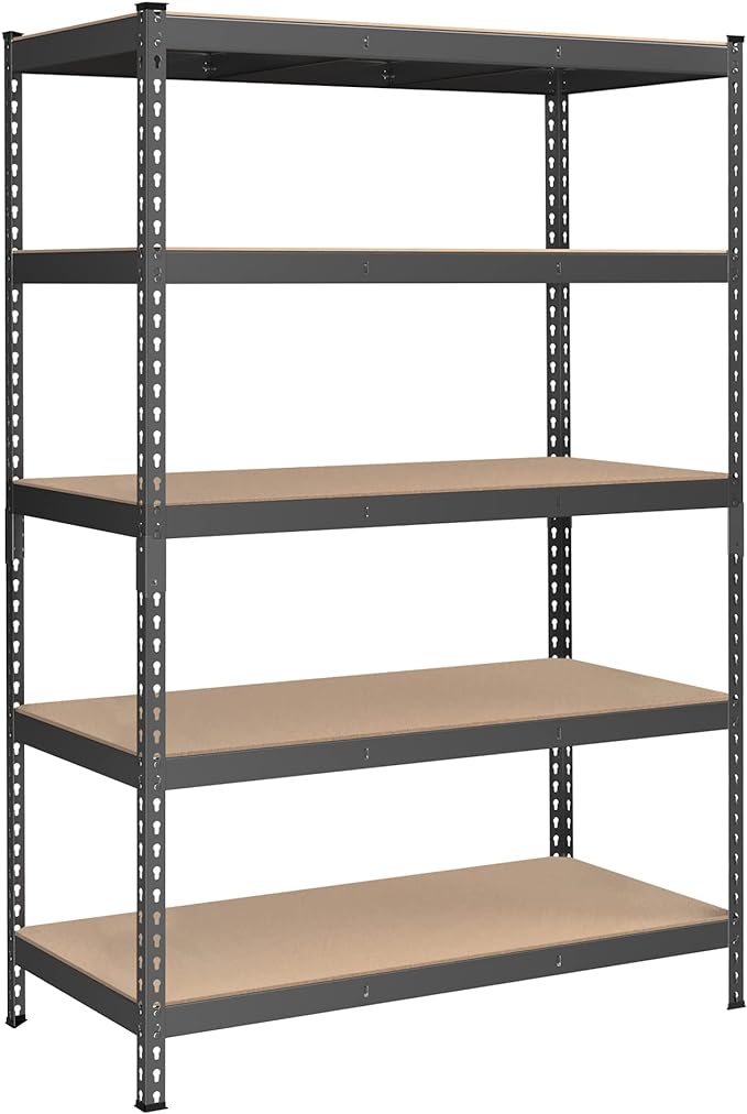 SONGMICS 5-Tier Storage Shelves, Garage Storage, Boltless Assembly, Adjustable Shelving Unit