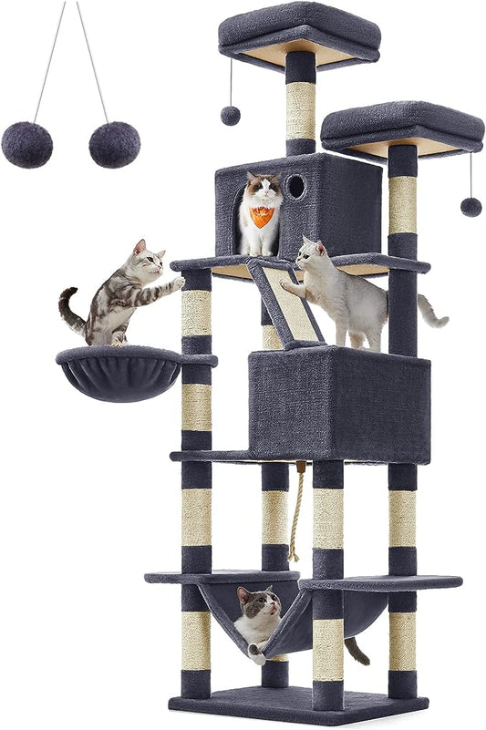 Feandrea Cat Tree, 81.1-Inch Large Cat Tower