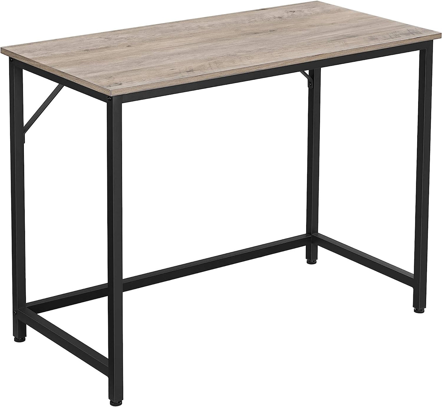 VASAGLE 39.4 Inch Computer Desk, Home Office Desk, Home Office Small Study Workstation, Simple Assembly, Steel Frame, 19.7”D x 39.4”W x 29.5”H, Black, Brown, Greige