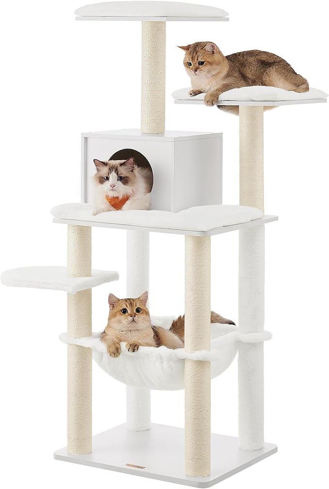 Feandrea WoodyWonders Cat Tree, Modern Cat Tower