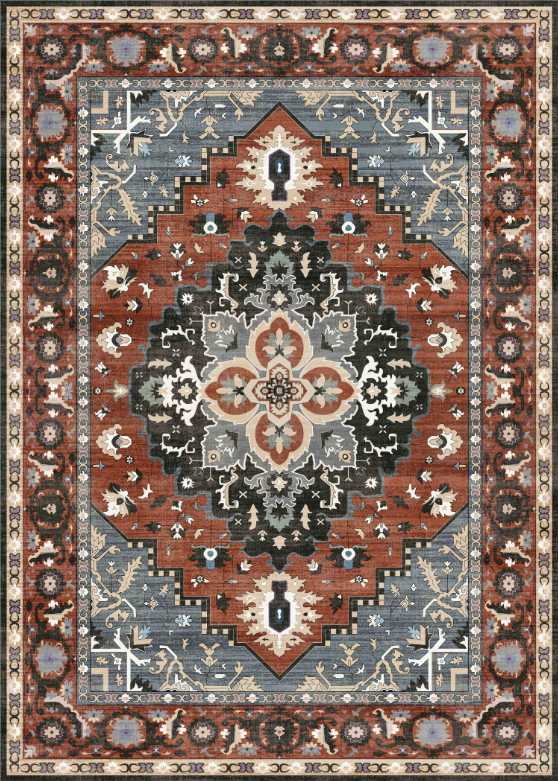 SONGMICS HOME Tripartite vintage rug 9x12 Coffee Brown