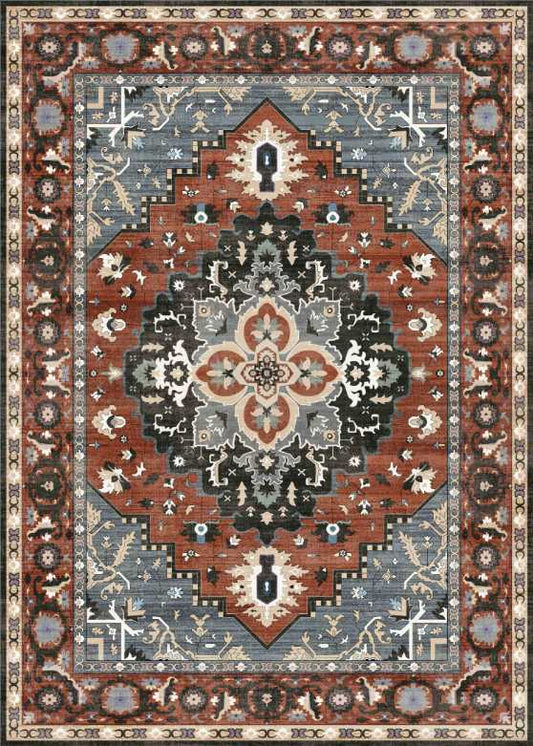 SONGMICS HOME Tripartite vintage rug 9x12 Coffee Brown