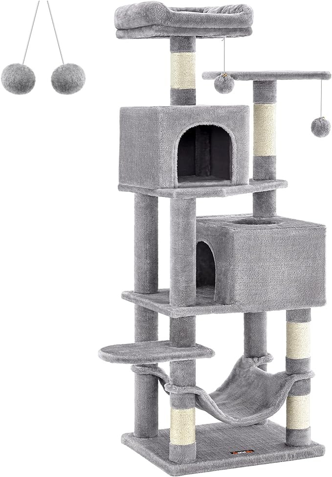 Feandrea Cat Tree, 61-Inch Cat Tower for Indoor Cats