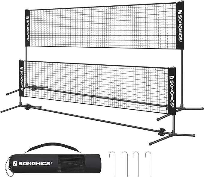 SONGMICS Badminton Net, Height Adjustable Volleyball Net,