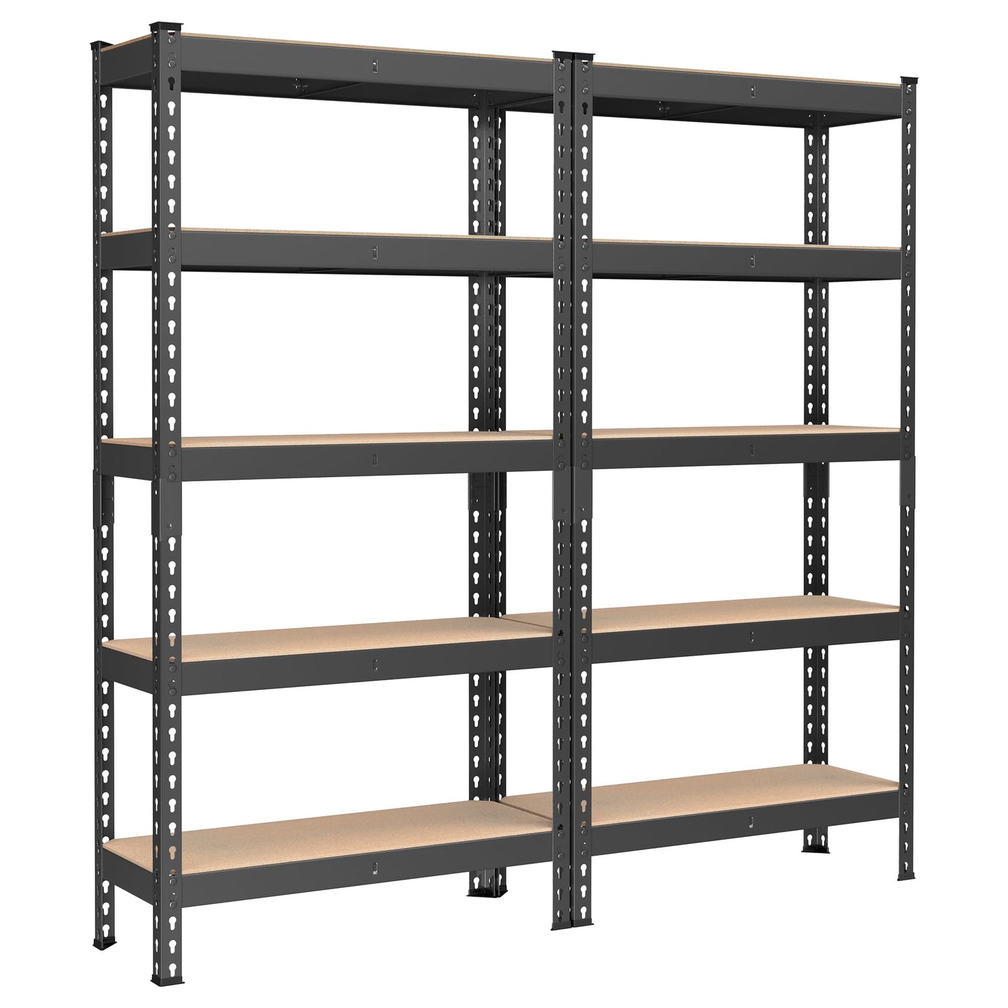 SONGMICS 5-Tier Storage Shelves, Set of 2 Garage Storage, Boltless Assembly, Adjustable Shelving Units, 11.8 x 29.5 x 59.1 Inches, Load 1929 lb Each, Shed Warehouse Basement, Black