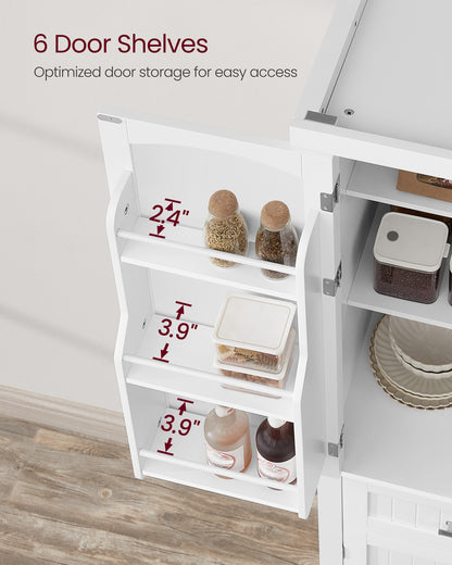 VASAGLE 72" Tall Kitchen Pantry Storage Cabinet with Doors and Shelves, Food Pantry Cabinet with Drawer, White
