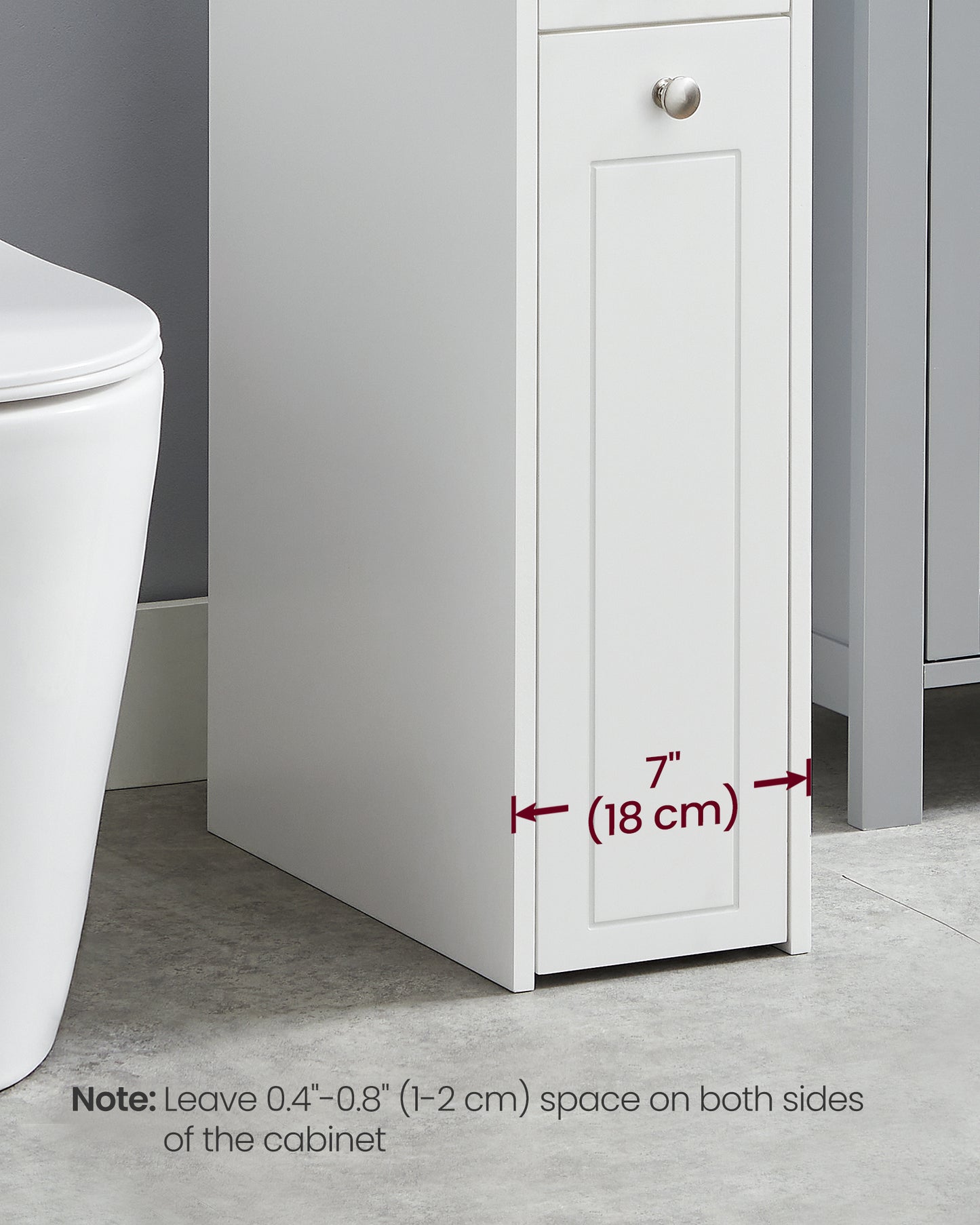 Small Storage Cabinet, Slim Storage Organizer, Toilet Paper Holder with Storage, Toilet Paper Storage Cabinet, White