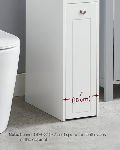 Small Storage Cabinet, Slim Storage Organizer, Toilet Paper Holder with Storage, Toilet Paper Storage Cabinet, White