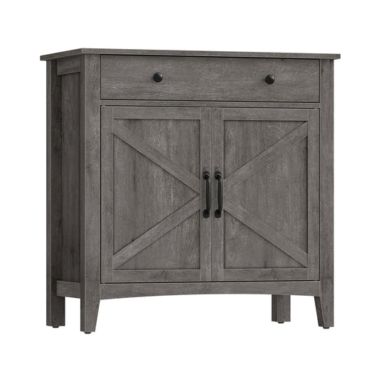VASAGLE LIRY Collection - Buffet Cabinet, Coffee Bar Cabinet with 2 Drawers, Adjustable Shelves, Sideboard Storage with Cable Holes, Drawer Dividers, Misty Gray