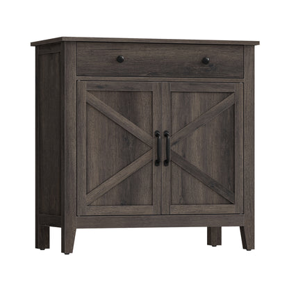 VASAGLE LIRY Collection - Buffet Cabinet, Coffee Bar Cabinet with a Drawer, Adjustable Shelf, Sideboard Storage with Cable Hole, Drawer Divider, Taupe Brown