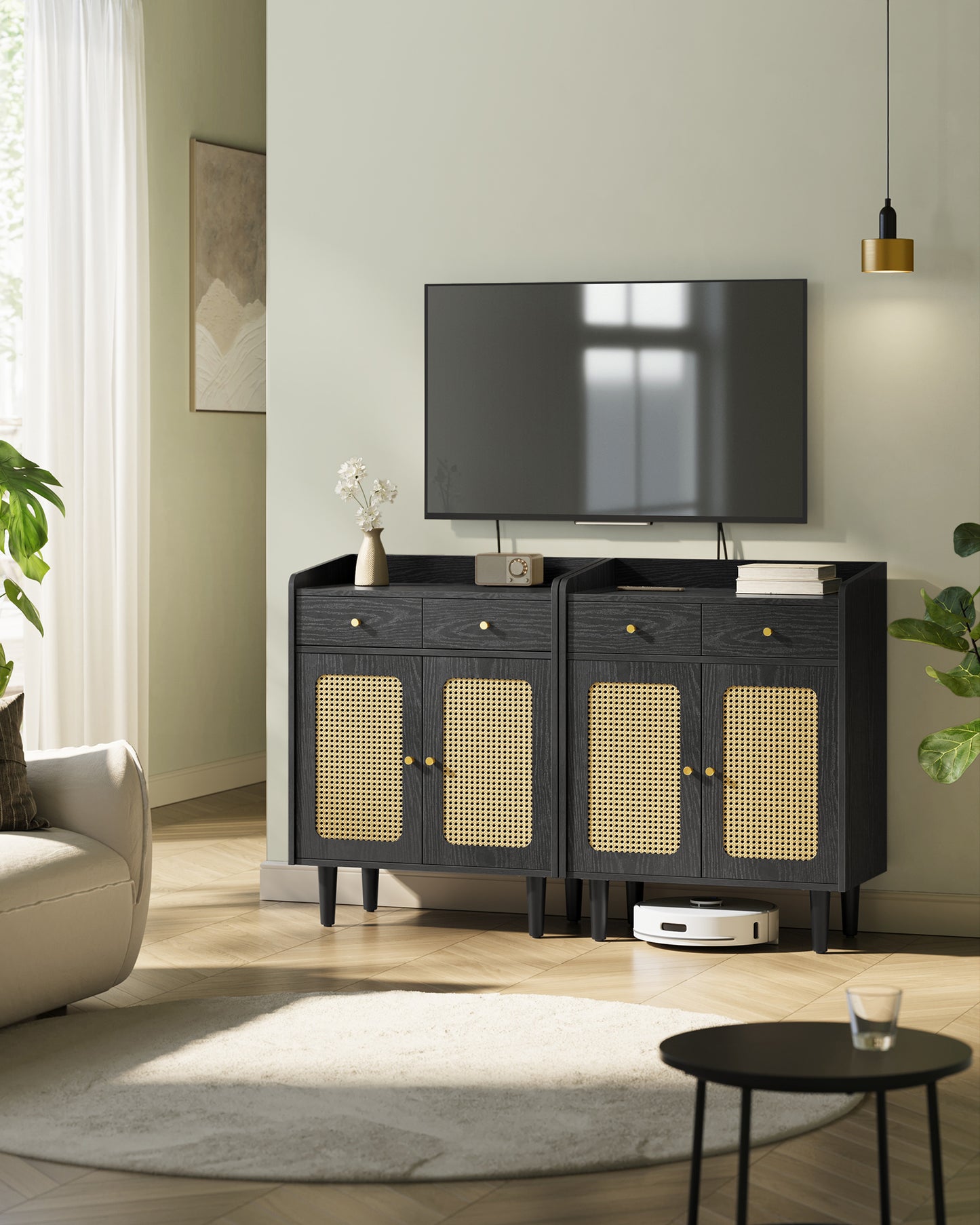 Sideboard Storage Cabinet, Black