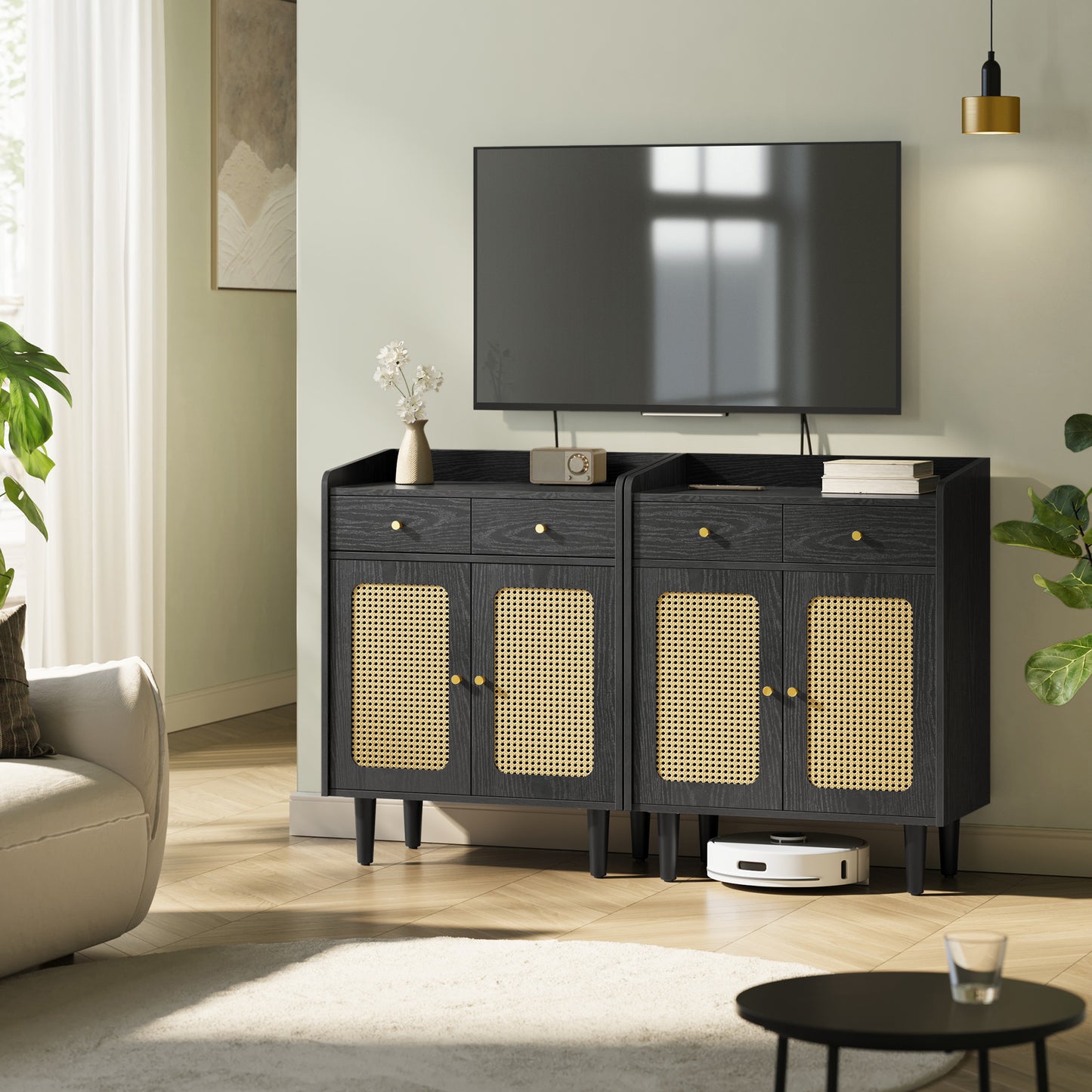 Sideboard Storage Cabinet, Black