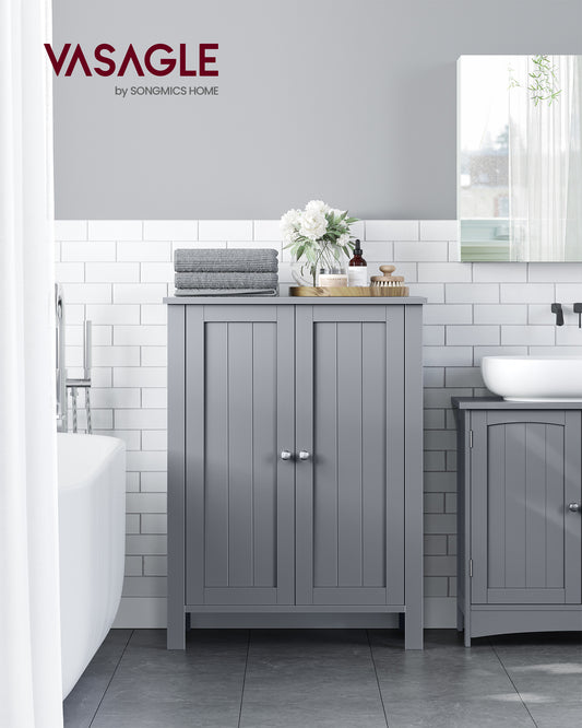 Small Storage Cabinet Fits Perfectly,Pedestal Sink Storage Cabinet ,Floor Storage Cabinet with 2 Adjustable Shelves