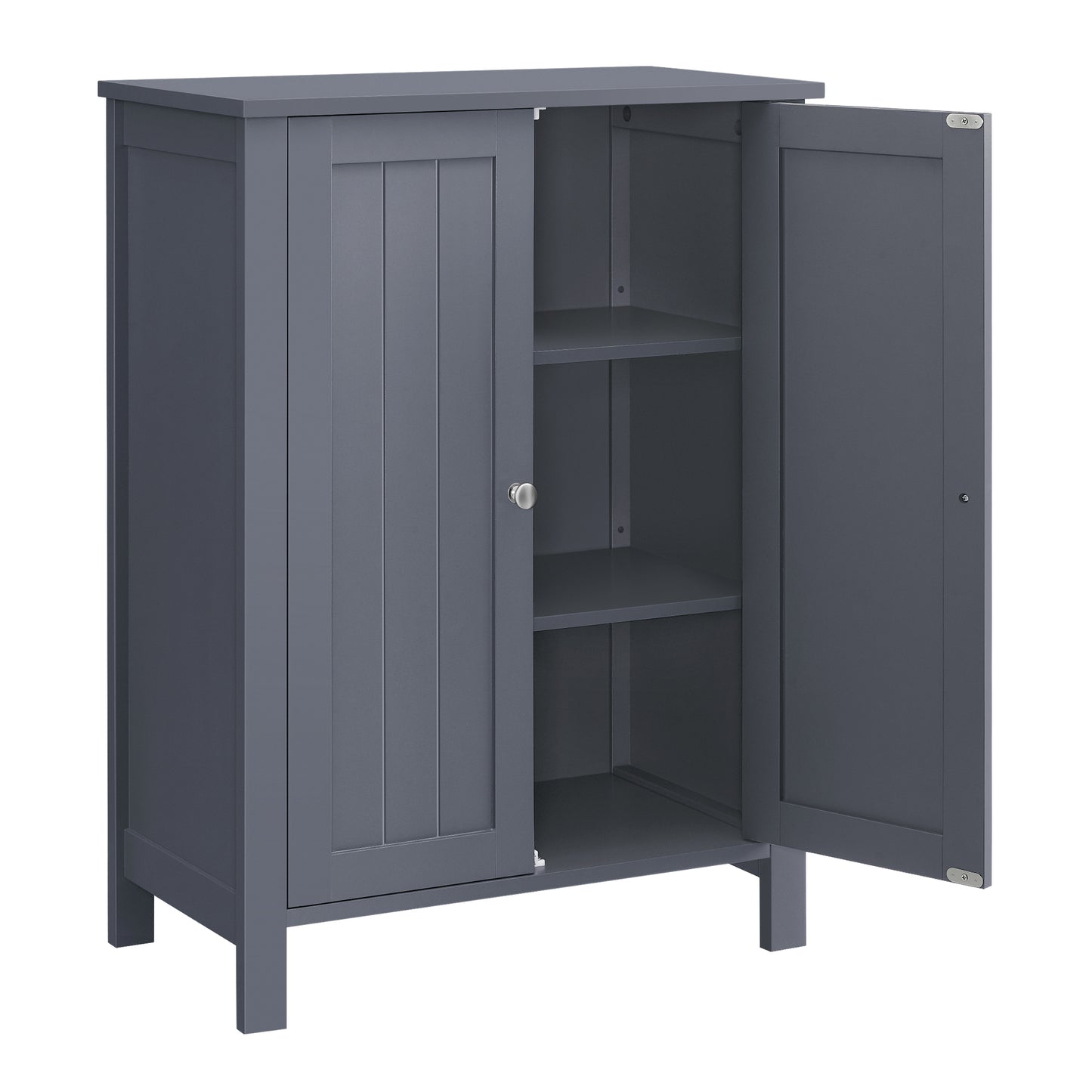 VASAGLE Bathroom Floor Storage Cabinet, Freestanding Storage Unit with Adjustable Shelve Classic Gray