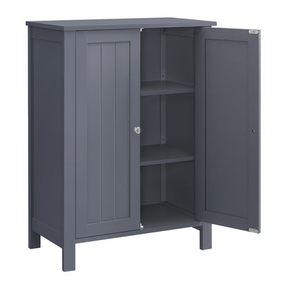 VASAGLE Bathroom Floor Storage Cabinet, Freestanding Storage Unit with Adjustable Shelve Classic Gray