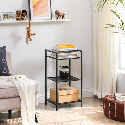 3-Tier Storage Rack, Bathroom Shelf, Extendable Plant Stand with Adjustable Shelf, for Bathroom, Living Room, Balcony, Kitchen, Black