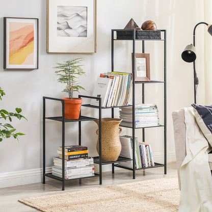 3-Tier Storage Rack, Bathroom Shelf, Extendable Plant Stand with Adjustable Shelf, for Bathroom, Living Room, Balcony, Kitchen, Black